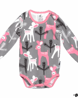 PaaPii organic cotton BODY, Bambi, grey 80