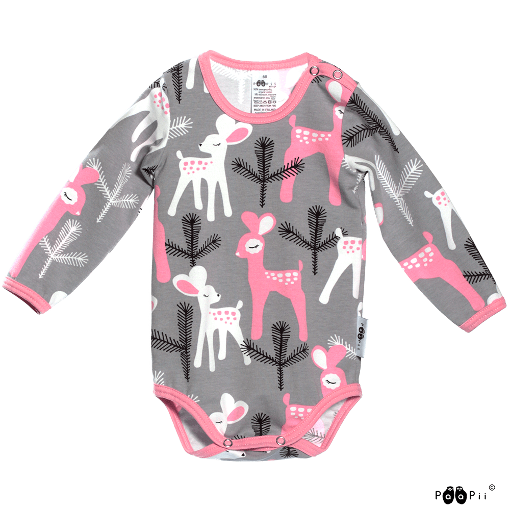 PaaPii organic cotton BODY, Bambi, grey 80