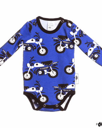 PaaPii organic cotton BODY, Moped, blue 74/80
