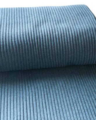 Bündchenstrick grob - blau/grau