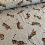 Leopard French Terry-grau