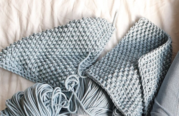 Weiche Baumwollkordel Misty blue 5mm – Bild 2