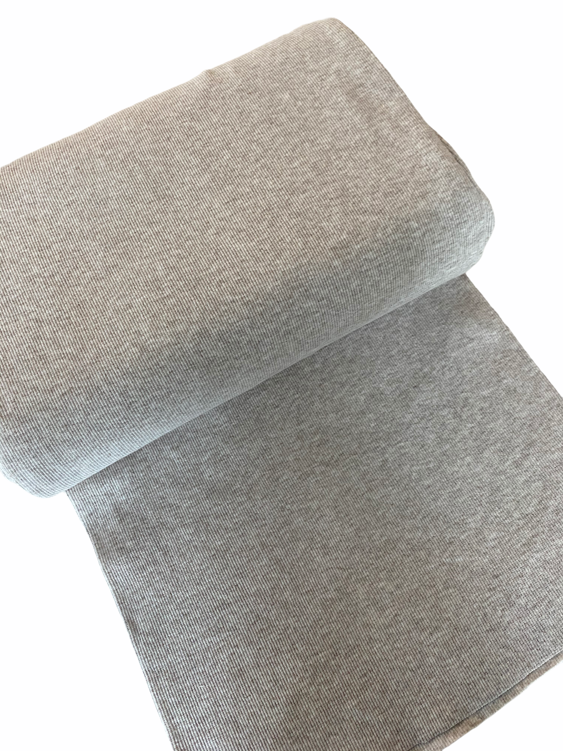 Bündchenstrick- beige meliert