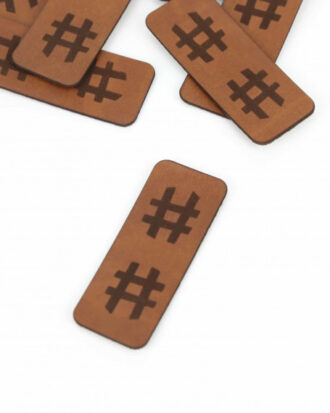 Falt-Label "#" Kunstleder