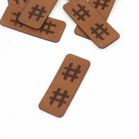 Falt-Label "#" Kunstleder