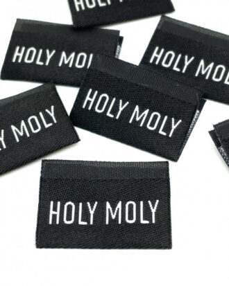 Label "holy moly" schwarz