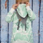 Squiggle mint, organic Jersey