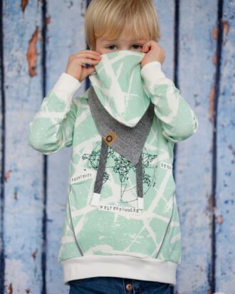 Squiggle mint, organic Jersey