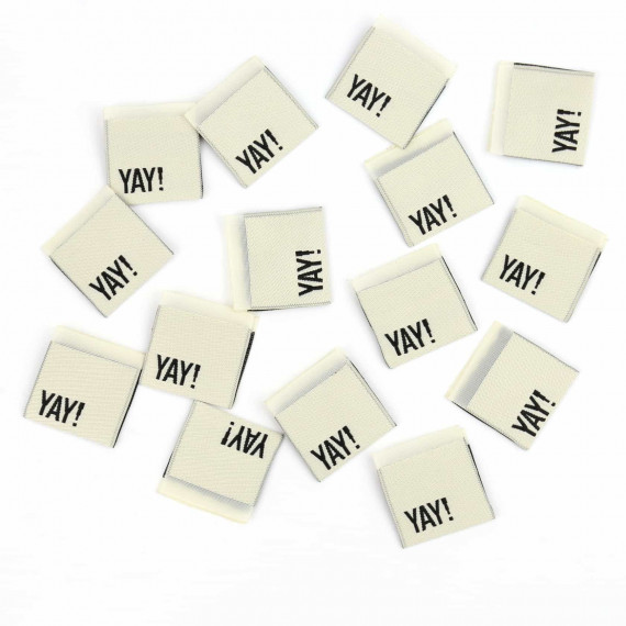 Label "YAY" beige