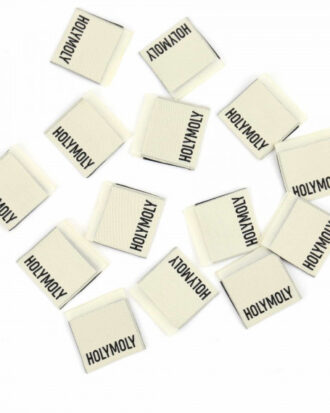 Label "holy moly" beige