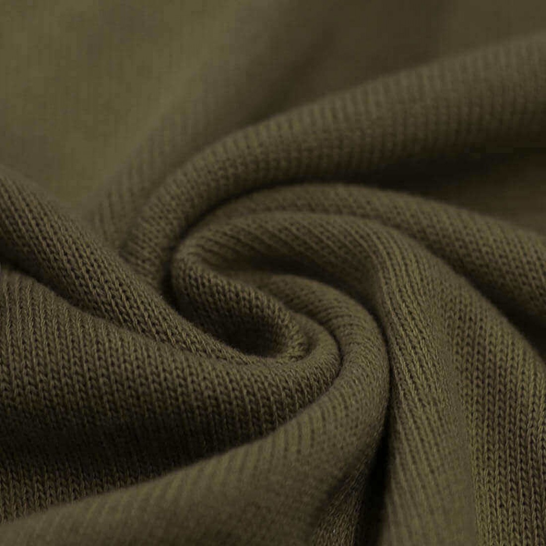 Baumwolle Strickstoff Khaki – Bild 3