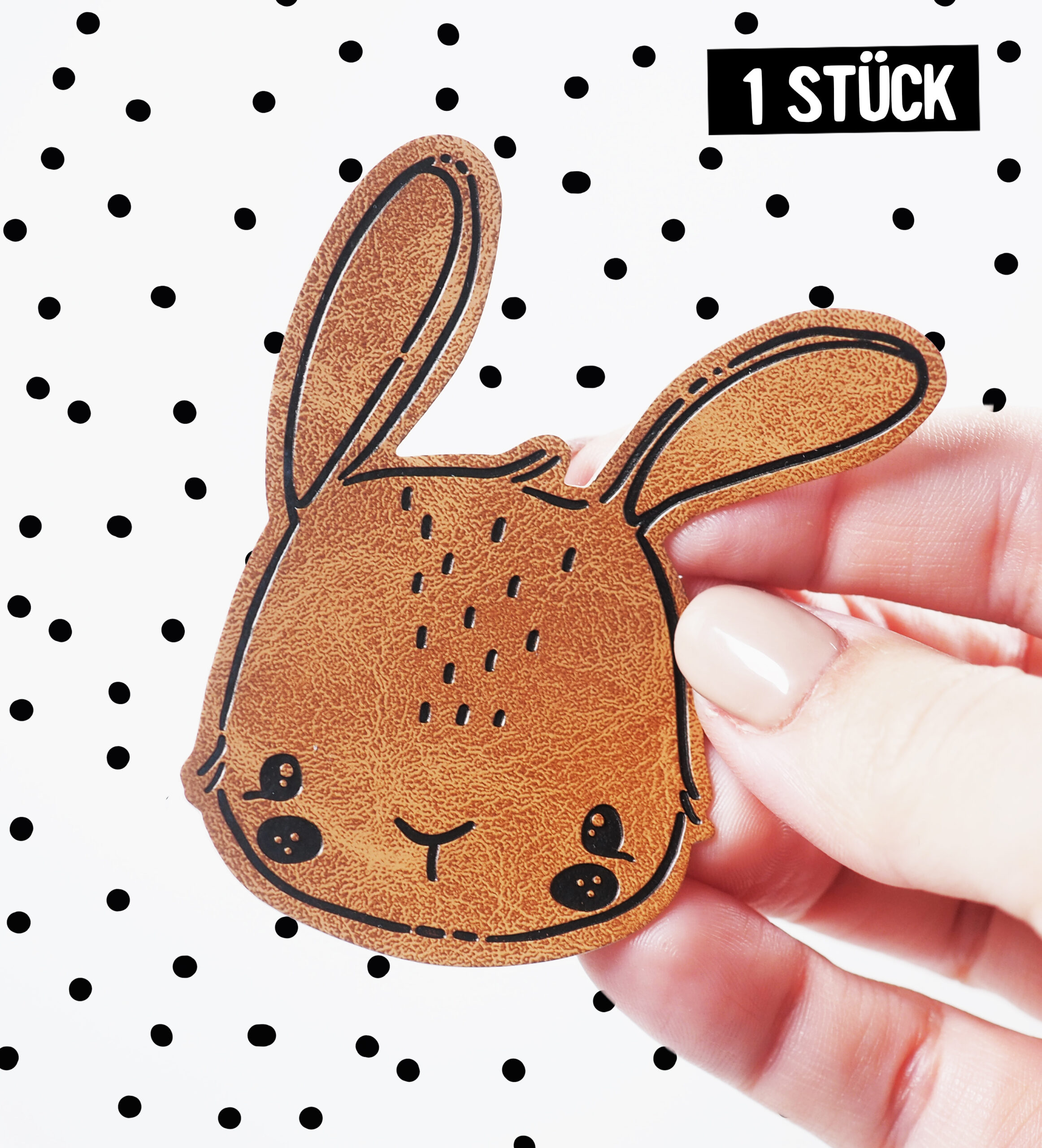Kunstleder Label - Hase Ella *iron-on*