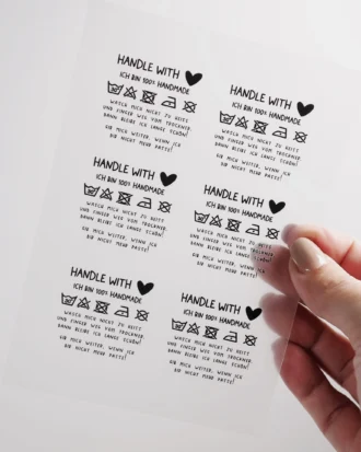 Bügelbild- handle with love *6x*