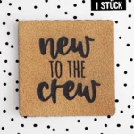 Kunstleder Label - New to the crew *iron-on*