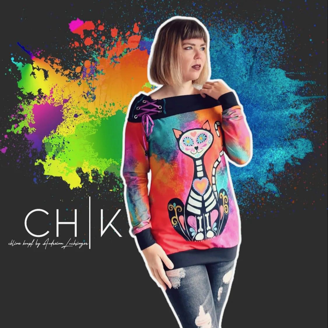 Stoffkids Jersey Rapport - sugar skull cat – Bild 2