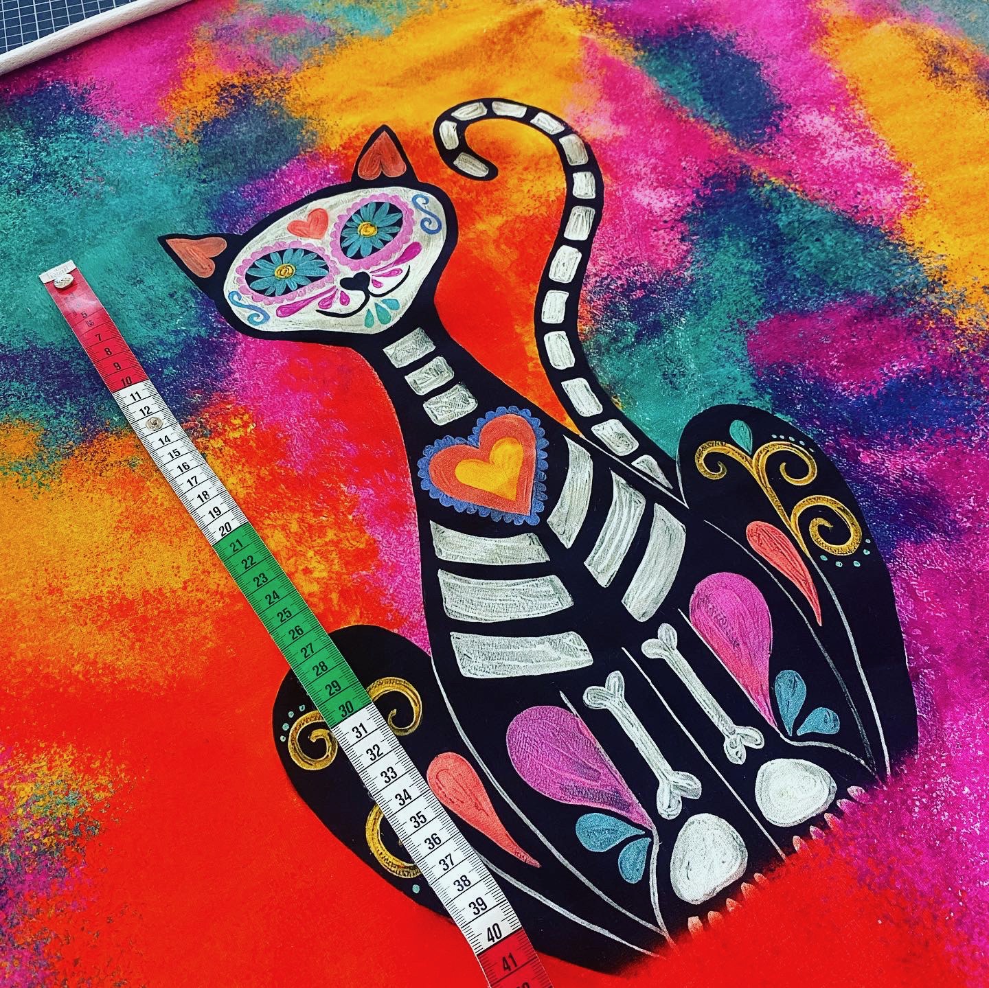 Stoffkids Jersey Rapport - sugar skull cat – Bild 4